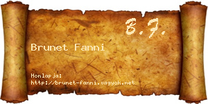 Brunet Fanni névjegykártya